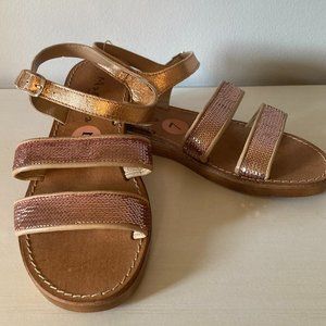Mariella Rose Gold Leather Sandals - NWT